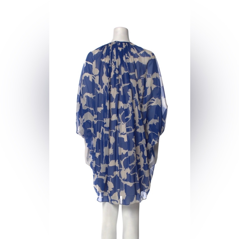 ❗️SOLD❗️Diane Von Furstenberg Fleurette Silk Blue & White Dress Size 2/XS EUC - Picture 4 of 15